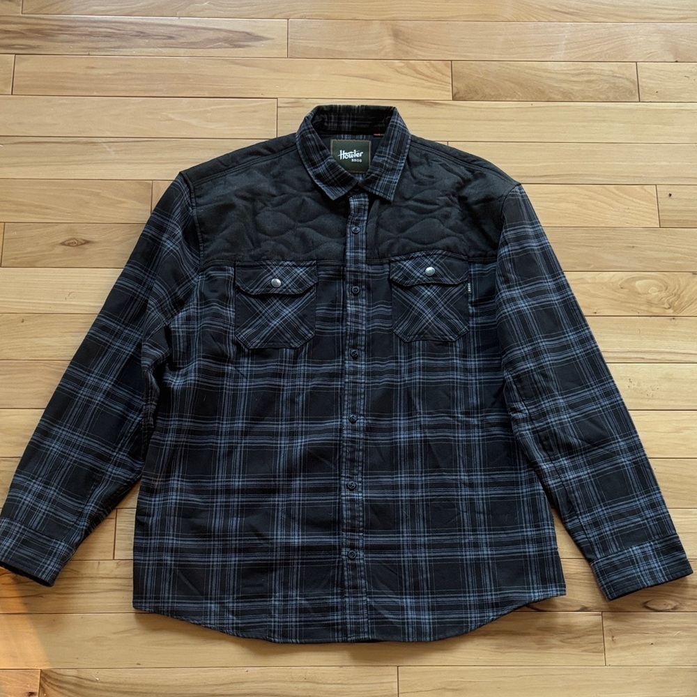 Howler Brothers Black and Gray Plaid Shirt